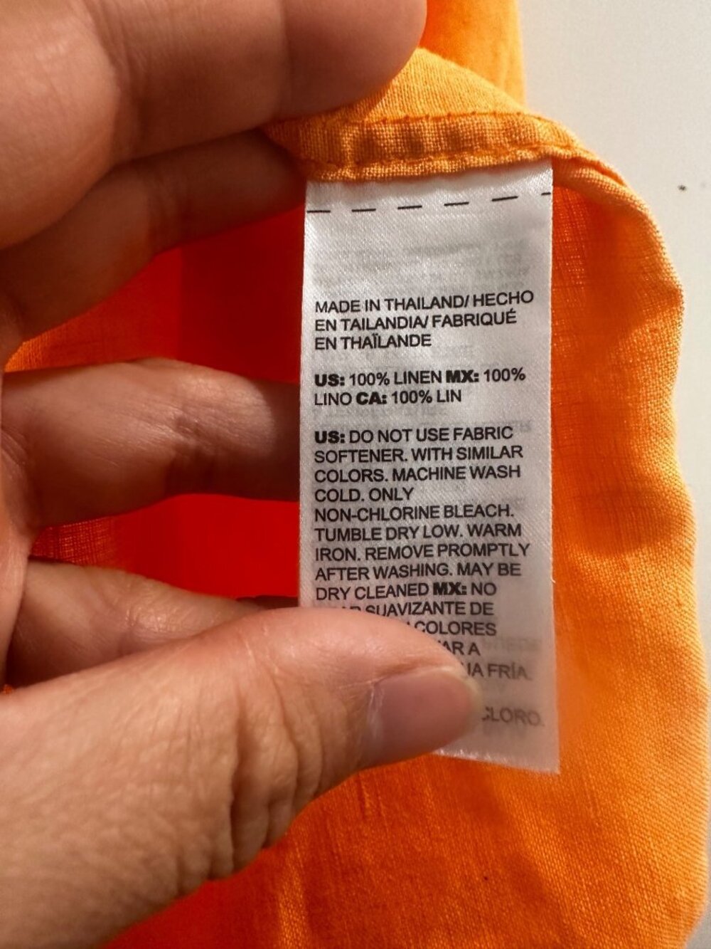 Chicos 100% Linen Button Down Shirt Tunic Womens 2XL 4 Orange Lagenlook Coastal - Picture 6 of 15